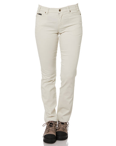 Bone coloured Pilbara ladies cotton stretch jeans