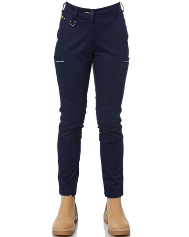 Bisley womens mid rise stretch cotton pants in Navy