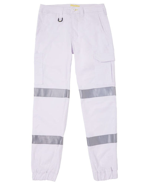 Bisley Stretch Cotton Drill Cargo Cuffed Pants - White