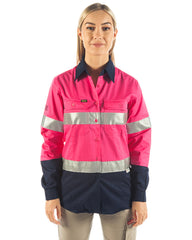 bisley womens shirt pink/navy