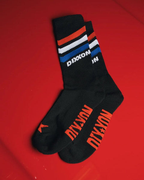 Dixxon Athletic Stripes Crew Sock - White/Black