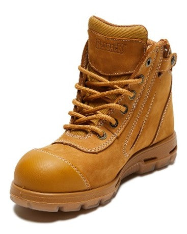 Redback cobar zip side scuff cap work boot in wheat