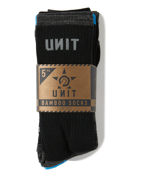 Unit No Show Essential 5 Pack Bamboo Socks - Multi