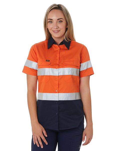 Bisley Women's Cool Lightweight Hi Vis Drill Shirt (BL1895)