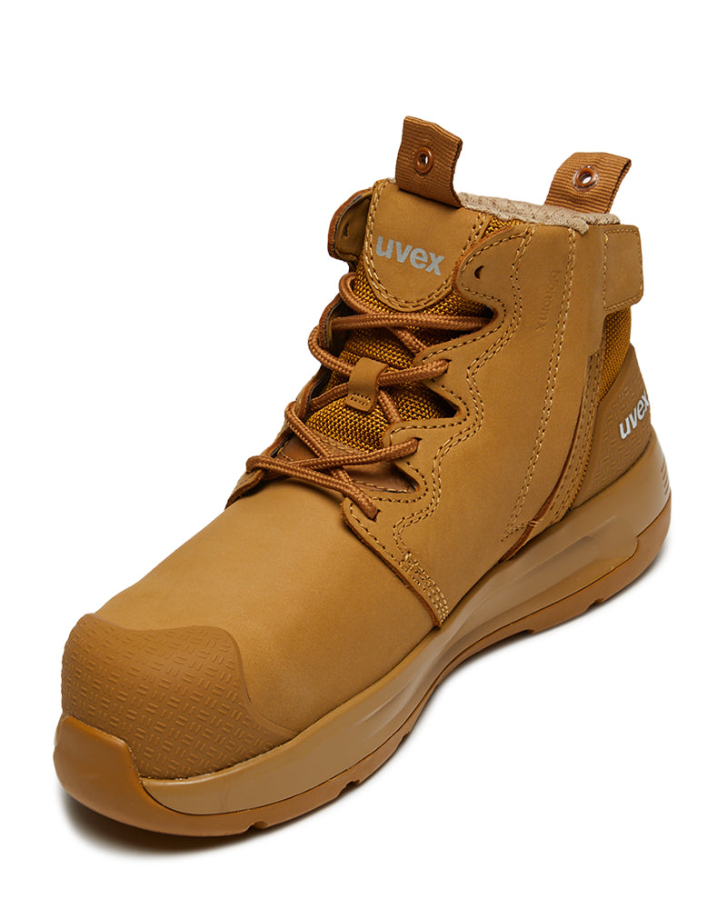 Image of uvex 2 x-flow zip side safety boot - Tan