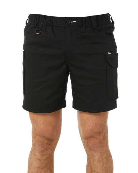 Plus Size Black Shorts Elastic Waist Cotton Half Pant for Man Stretchable