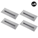 Set of 4 - 6″ x 14″ Silver Finish Replacement Combination Trowel Blades for Tomahawk 36" Power Trowels