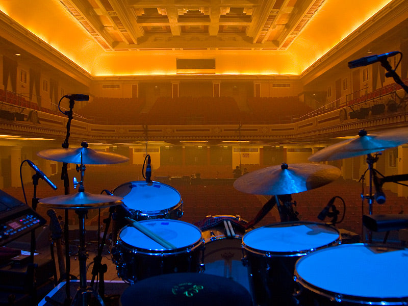 Ash Soan drum set-up Sakae drums