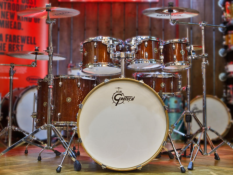 Gretsch Catalina Maple drum kit in Walnut Glaze Satin drumshop UK