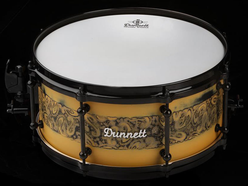 Dunnett Black and Butterscotch Steel Trussart snare drum