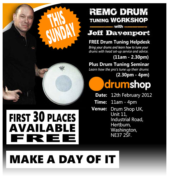 Jeff Davenport Remo Drum Tuning Day at Drumshop UK