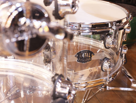 Natal clear acrylic drum kit at drumshop