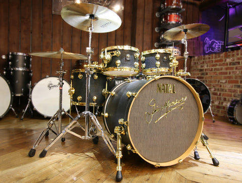 Natal JMK Marshall gold and black drum kit, Jim Marshall blog