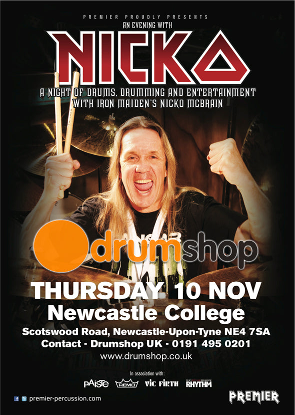 Nicko McBrain comes to Drum Shop UK