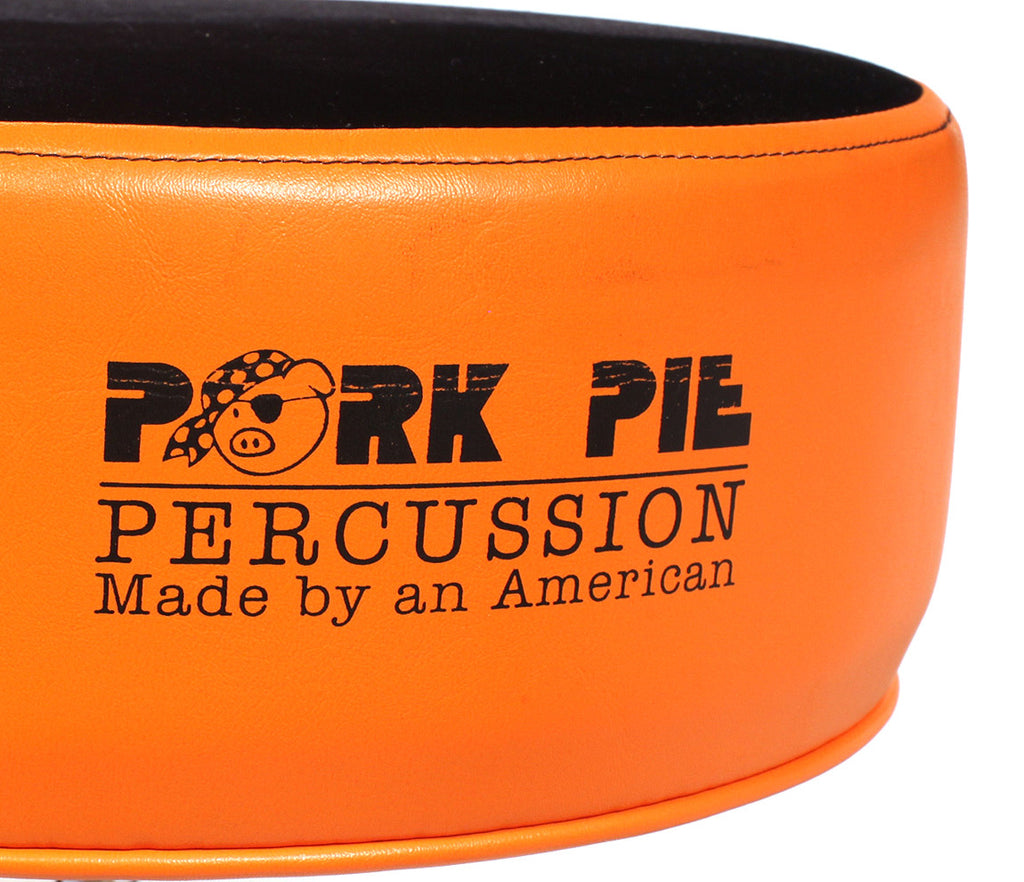 Pork Pie Flat Orange and Black Drum Throne