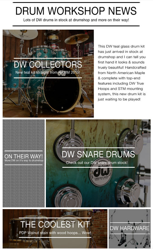 DW Drums Drumshop Newsletter