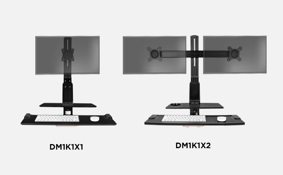 Duronic DM1K1X1 Support Ecran, Clavier, Souris – Hauteur et Position  Ajustables – Installation murale ou avec une Pince – Compatibilité VESA  75/100