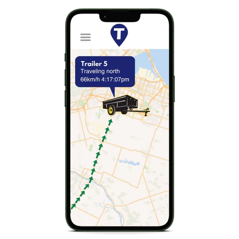 Trackem mobile app on a smart phone.