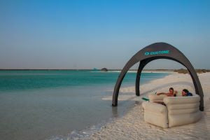 inflatable furniture and shade beach