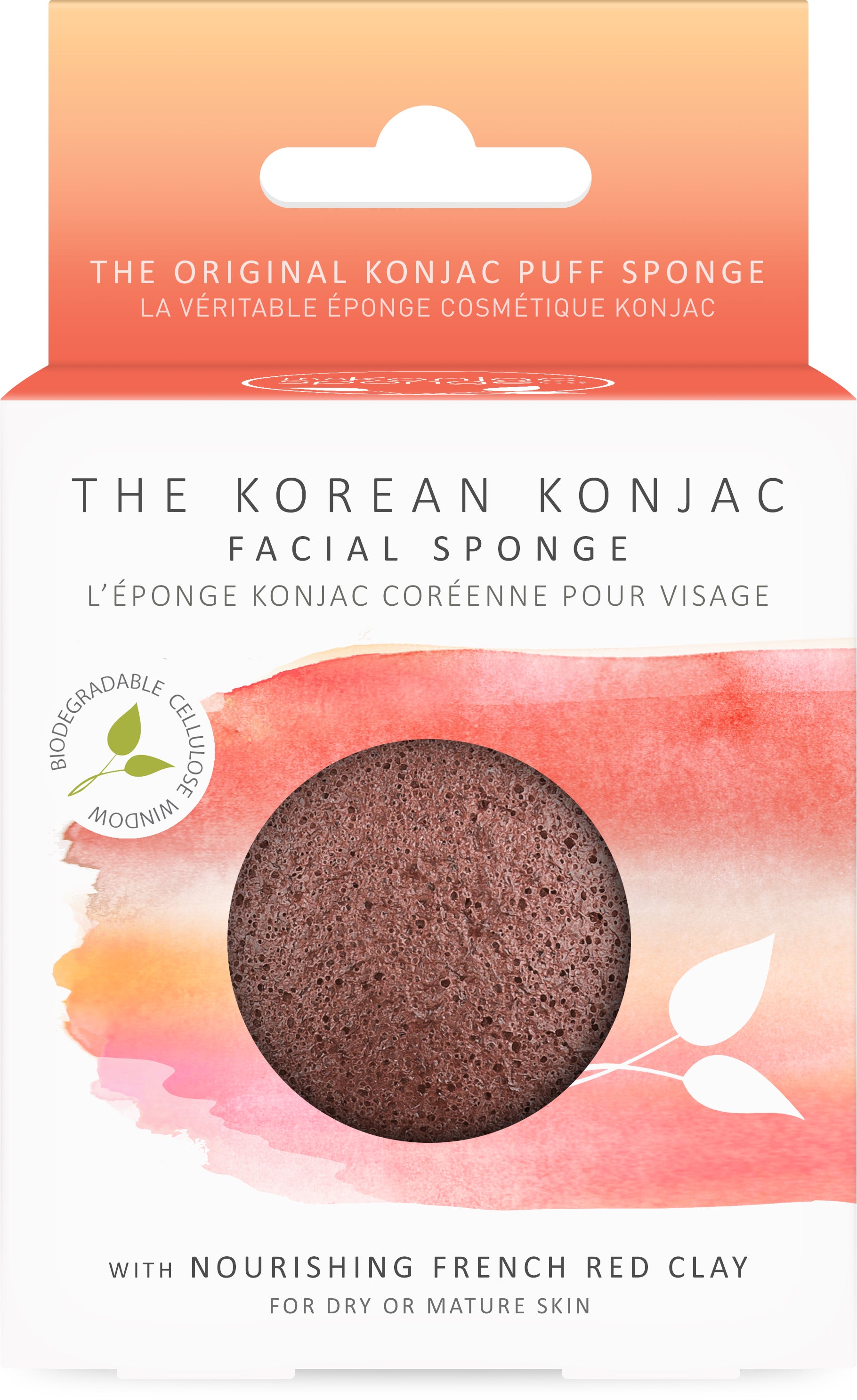 Konjac Premium Facial Puff Sponge With French Red Clay