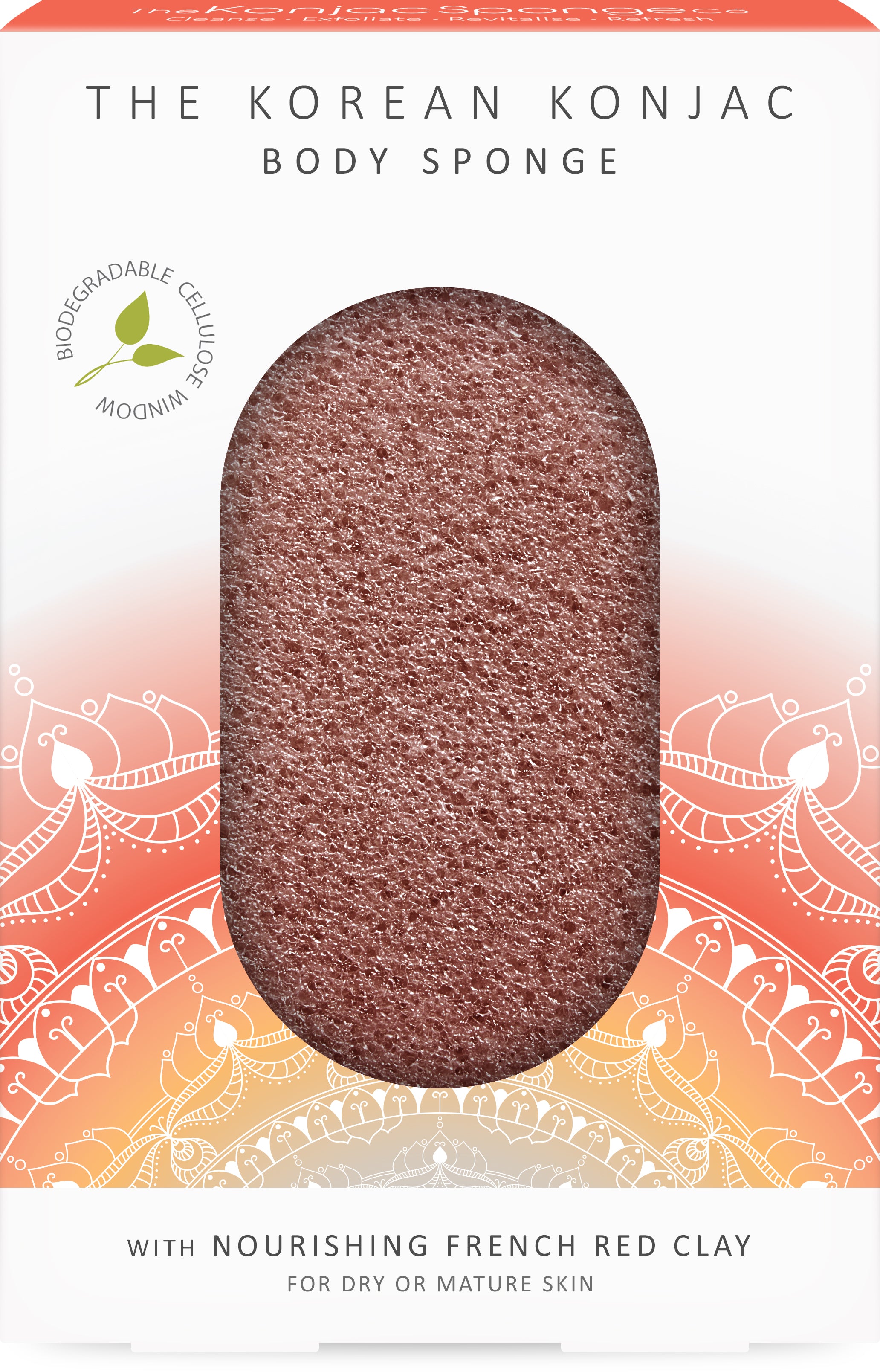 The Mandala Red Clay Body Sponge