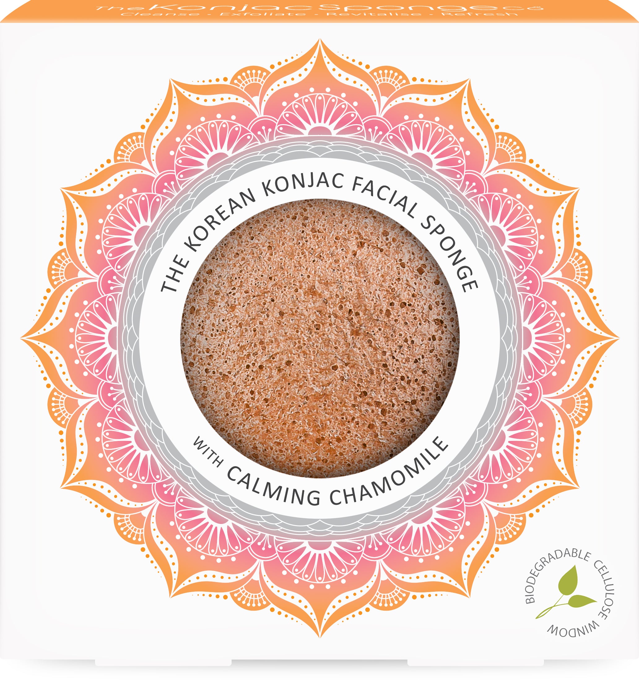 The Mandala Chamomile & Pink Clay Face Sponge