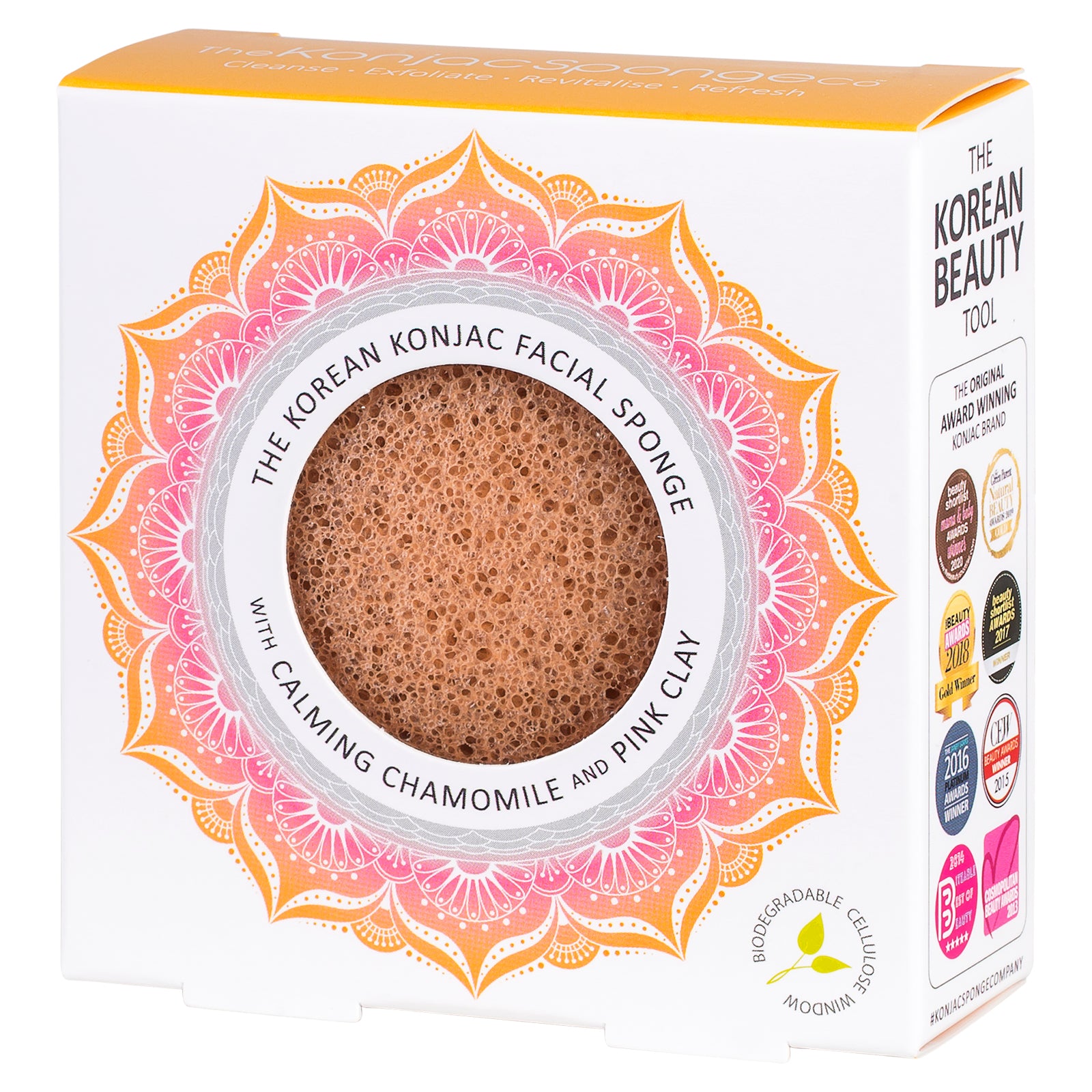 The Mandala Chamomile & Pink Clay Face Sponge