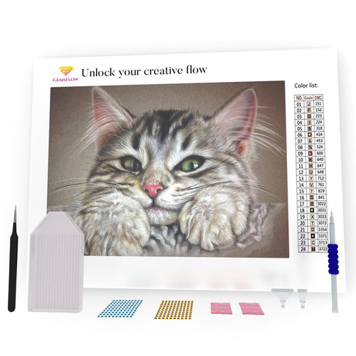 Cute Cat Pilot DIY Diamond Painting – GemsFlow