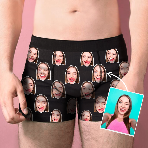 custom girlfriend hugs boxer shorts