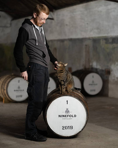 Kit Carruthers and Watson - the distillery cat