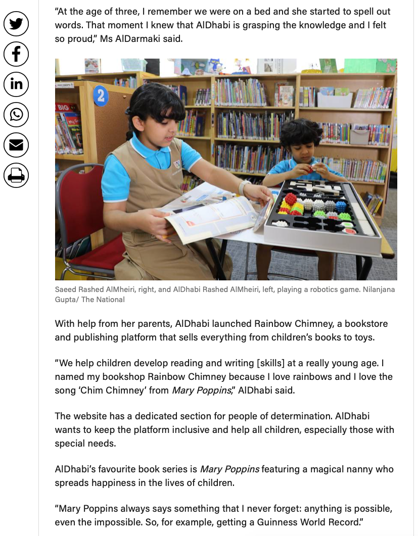 World's Youngest Author Saeed Rashed AlMheiri AlDhabi AlMheiri Rainbow Chimney Guinness world record 