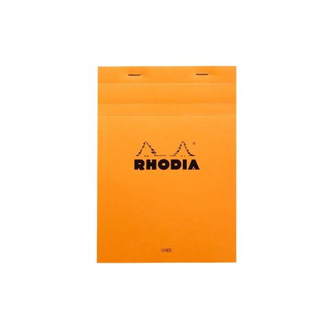 Rhodia's Pad#16 Top Stapled A5, a simple rectangular notepad with a bold orange cover