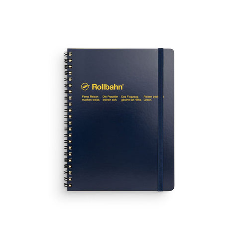 A Delfonics Rollbahn A5 Spiral-Bound Notebook with Navy Blue cover