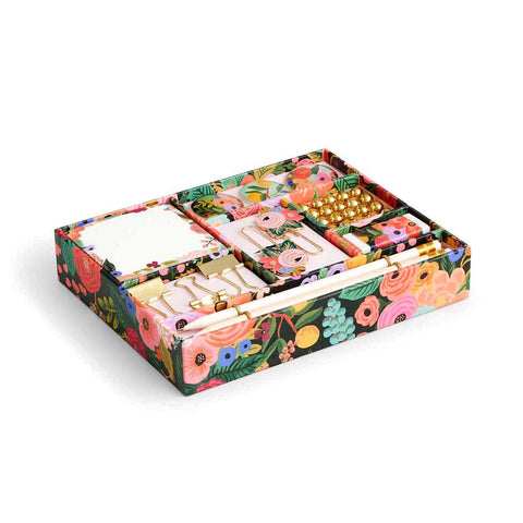 Rifle Paper Co. Tackle Box Set (a rectangular tray with compartments for notepads, pencils, clips and more)