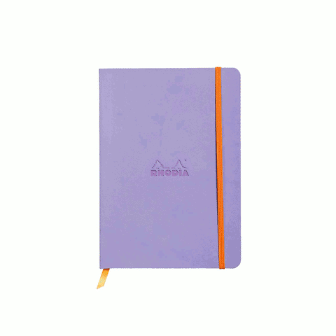 A gif of Rhodia's Rhodiarama Goalbook and Notebooks, flicking through reds, greens, yellows, oranges, blues and purples
