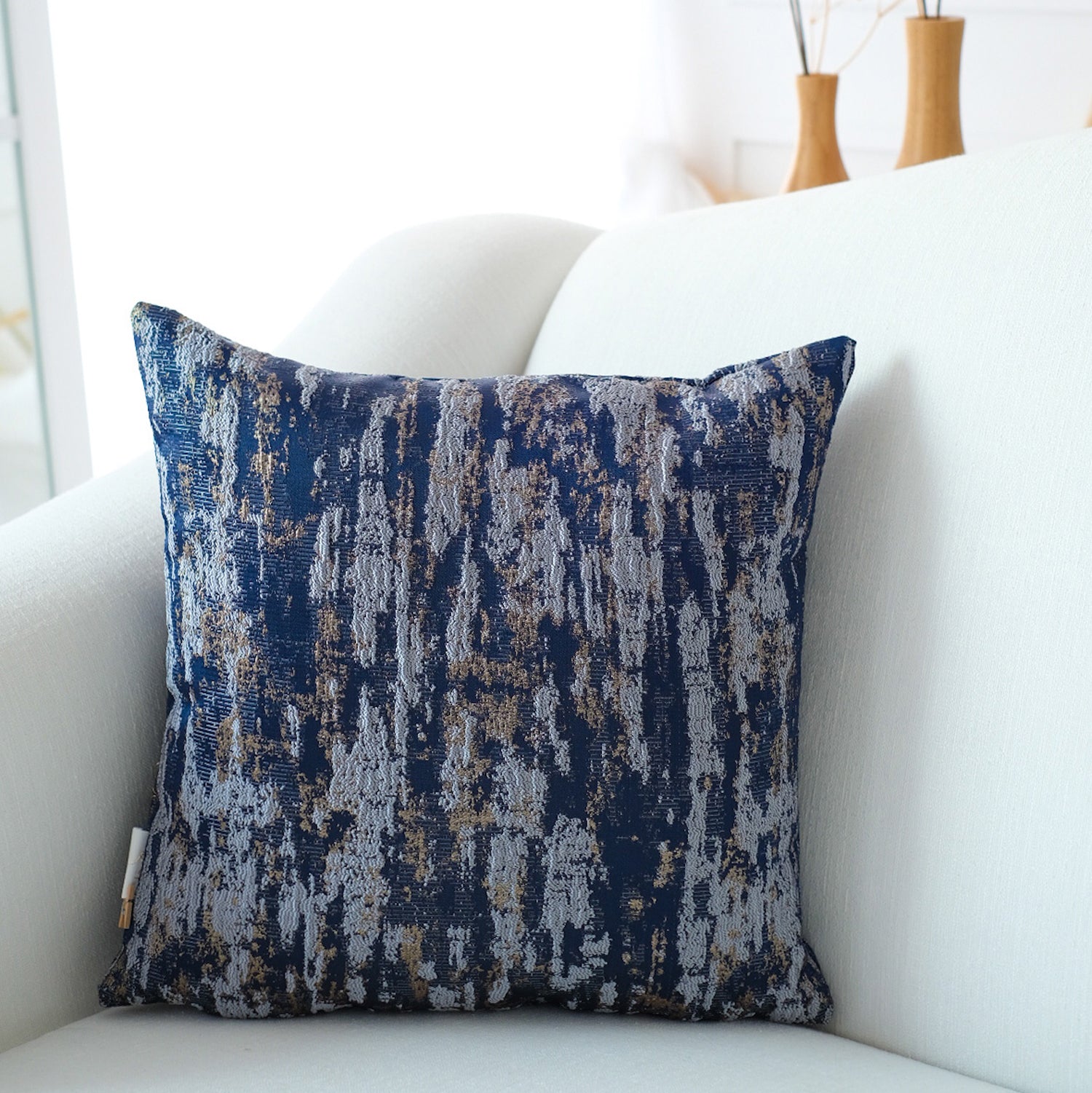 Monarch Chenille 18x18 Denim Blue Throw Pillow Cover + Reviews