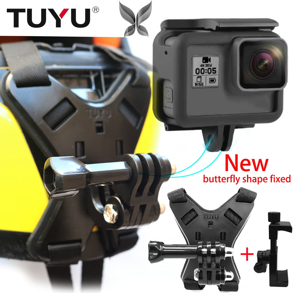 Tuyu Full Face Helmet Chin Mount Holder For Gopro Max Hero 8 6 5 Sjcam Before