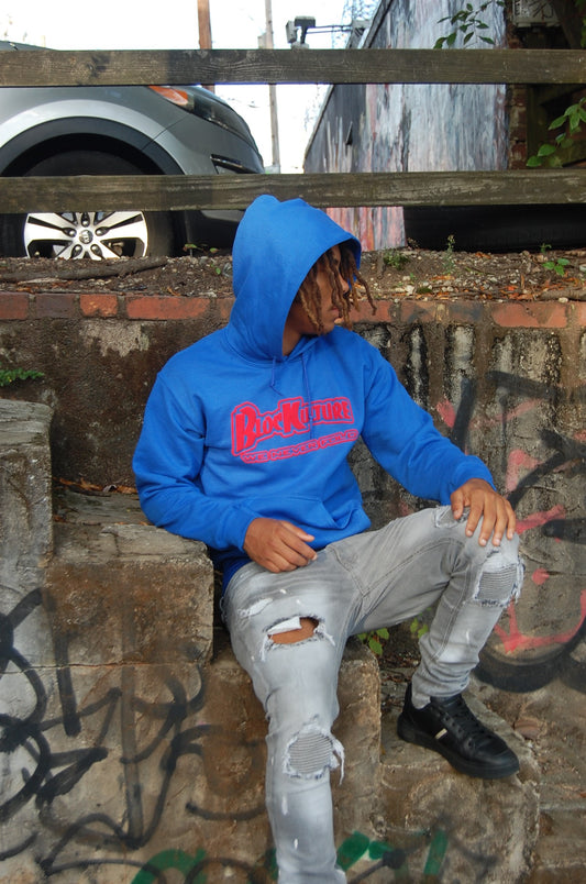 Oil Base Nude Hoodie with Indigo Blue Classic Logo 3d Effect – Blockulture  Apparel ™