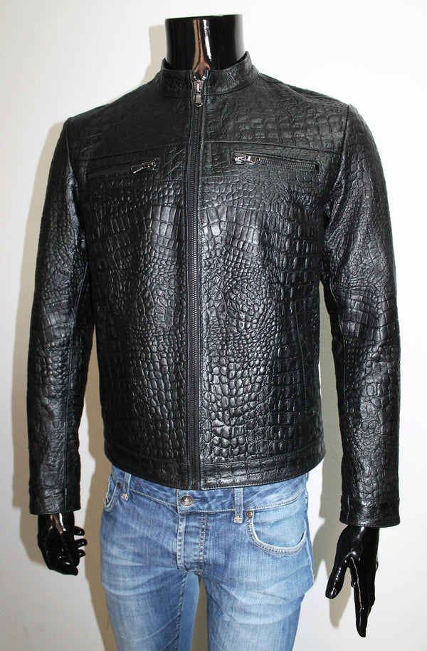 Men Alligator/Ostrich/Mink Fur Leather Jacket Size 56XXL Handmade Italy  $135,000