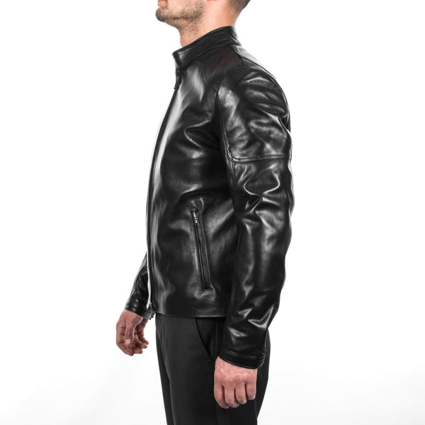 Tannery Leather Men's Black Lampskin Genuine Leather Jacket Crocodile Print  Zipper Closure Plus Size XS-XXXL M10 at  Men's Clothing store