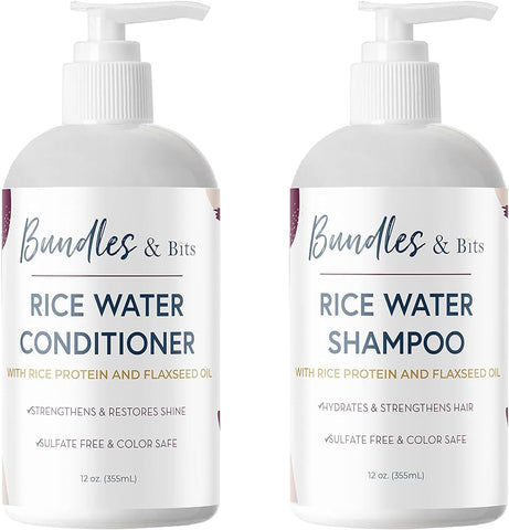 Bundles & Bits Rice Water Shampoo And Conditioner Set