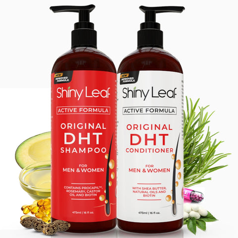 Shiny Leaf Biotin and DHT Blocker Shampoo and Conditioner Bundle