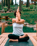 Woman in a sitting yoga pose
