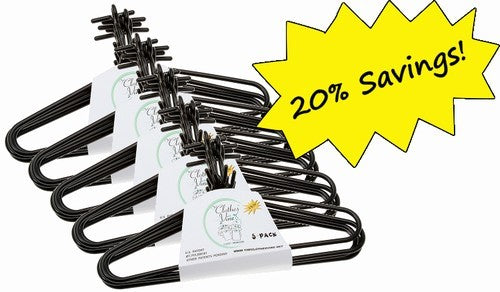 Black Plastic Clothes Vine Hangers (50) Pack