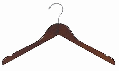 Contoured Deluxe Wooden Coat Hanger