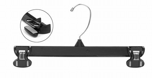 Classic Plastic Combo Hanger with Adjustable Clips, Flat Hangers with Notches and Swivel Hook (Clear/50)