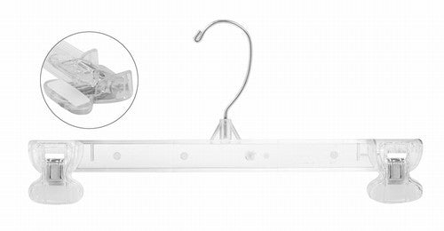 SSWBasics 14 inch Clear Plastic Skirt and Pants Hangers - Pack of 20