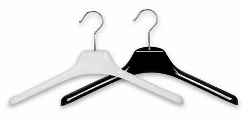 Adult Showroom Molded Hangers: Black 16 1/2 Inch Thin Shaper