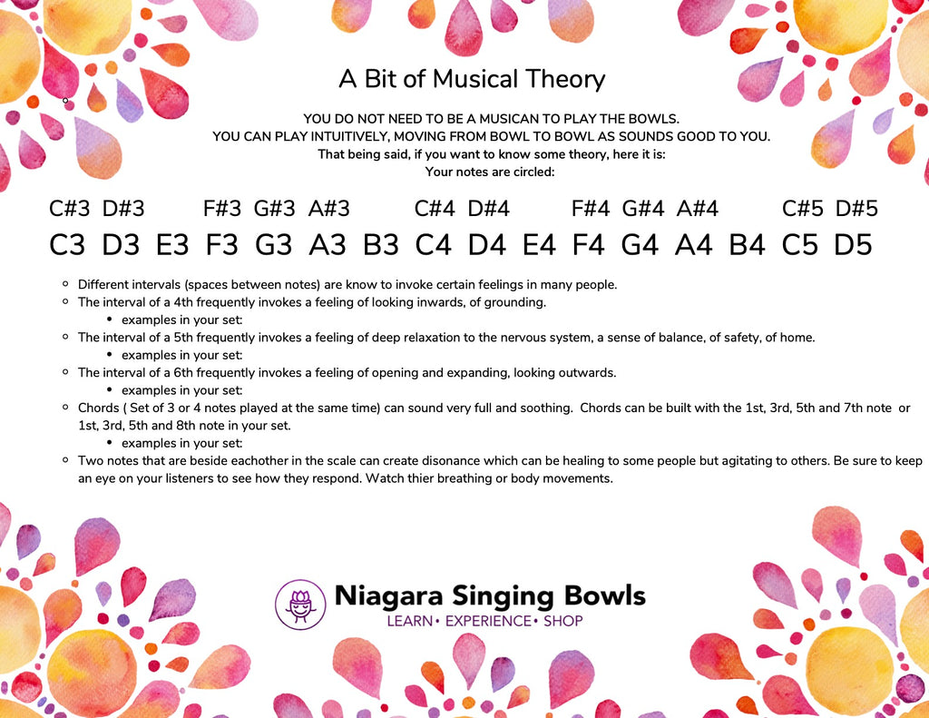 Basic music theory and interval with singing bowls