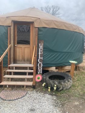 Crystal singing bowls in Yurt